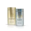 Two bottles of ULTIMATE ORGANIC PILLS + VITAMIN C & COLLAGEN (MOST BRIGHTENING SET) are placed side by side, featuring gold and silver labels.