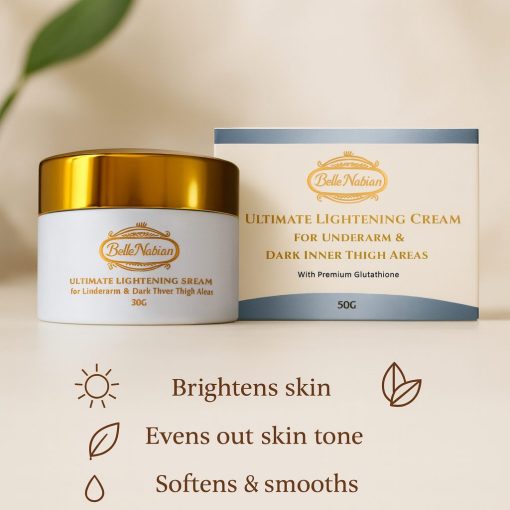 A jar and box of BLACK ARMPIT AND CROTCH CREAMS are shown, highlighting benefits: brightens skin, evens tone, softens & smooths—perfect as a dark spot cream for underarms or black armpit cream.